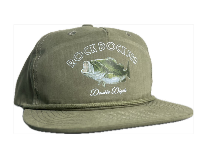 Rock Dock Sea (Large Mouth Bass) Double Digits UPF 50 Cap